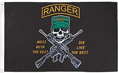 AZ FLAG - Flagge Rangers Von Vereinigten Staaten Mess With The Best - 150x90 cm - Amerikanische Ranger Fahne 100% Polyester mit Messing-Ösen - 110g
