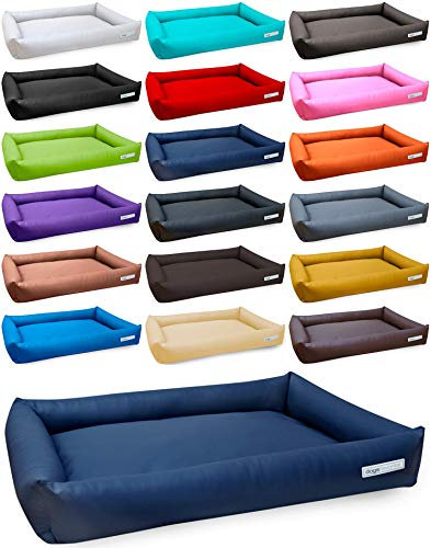 dogsfavorite, Hundebett Starter aus Kunstleder, Hundekissen, Pflegeleicht,120 x 90 cm, Marine