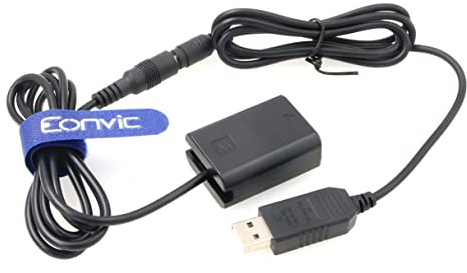 Eonvic NP-FW50 auf 5V USB DC Koppler Dummy Batteriekabel für Sony A7 A7K A7M2 A7M2K A7R A7RII A7RM2 A7S A7SII NEX 3 NEX 5 7 A6300 A6500 A6000 A5100