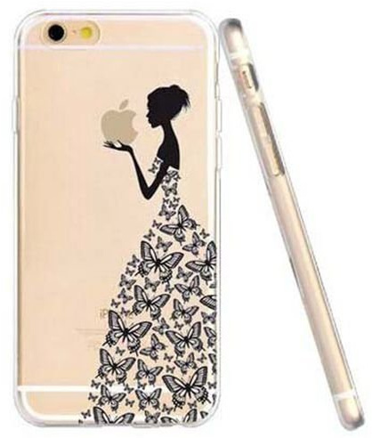 HQ-CLOUD® Coque Étui transparent en TPU silicone pour Apple Iphone 5C Motif Fée noir