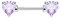 beyoutifulthings Brustwarzen-Piercing ZIRKONIA Herzen Intim-Piercing Brust-Piercing CHIRURGENSTAHL Silber Tansanit Stab 1,6mm 12mm