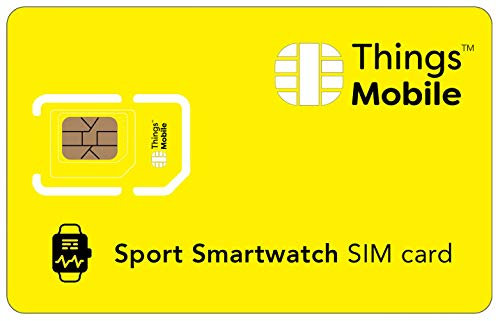 SIM-Karte für SMARTWATCH für Sport - Things Mobile - mit weltweiter Netzabdeckung und Mehrfachanbieternetz GSM/2G/3G/4G. Ohne Fixkosten und ohne Verfallsdatum. 60 € Guthaben inklusive