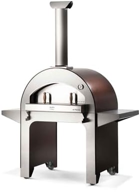 Forno a legna 4 Pizze color Rame dotato di ruote FX4PIZ-LRAM di Alfa Refrattari