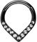 PIERCINGLINE Chirurgenstahl Clicker SPITZ + 11 EINGEFASSTE KRISTALLE Piercing Ring Nase Septum Ohr Helix Tragus Schwarz