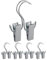 Relaxdays Appendi Stivali, Set da 5 Mollette Appendiabiti, Doppia Clip, Gommati, per Stivaletti & Capelli, Ferro,argento