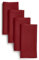 D'Moksha Homes Leinenservietten, 50,8 x 50,8 cm, 100% reines Leinen, Rot, 4 Stück, klassischer Hohlsaum, waschbare rote Stoffservietten