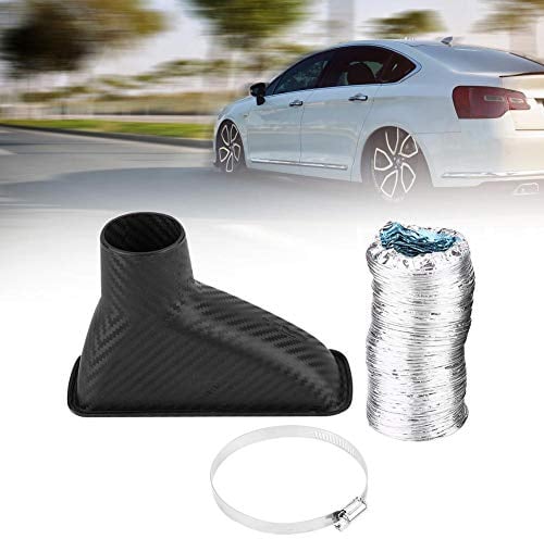 Turbo de admisión de aire, kit de embudo de tubo de entrada de turbina turbo de admisión de aire de parachoques delantero modificado para automóvil Universal(Square shape)