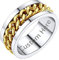 PROSTEEL Damen Herren personalisiert Band Ring 18k vergoldet Spinner Kette Ring 8mm breit Hip Hop Ringe für Frauen Männer Schlichte Fingerring Partnerring Freundschaftsring, Größe 54
