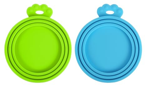 PetBonus Tierfutter-Dosendeckel Katzenfutter, Silikon Deckel für Hunde und Katzen Dosen, 3 in 1 Universal Dosendeckel für Katzenfutter Hundefutter, BPA-frei, spülmaschinenfest (Blau, Grün)