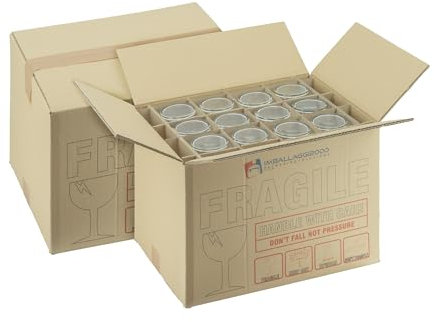 IMBALLAGGI 2000-2 Scatoloni per Trasloco Bicchieri - Scatoloni 40x30x30 cm - Ogni Scatola Contiene 24 Bicchieri o 12 Calici - Rinforzate Doppia Onda - Imballaggi per Spedizione e Trasloco