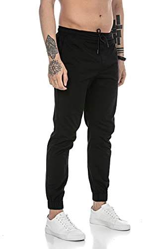 RED BRIDGE Pantalón para Hombre Joggers Chino Algodón Noir L