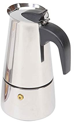 The Secret Home - Moka de Acero Inoxidable Plateado - 6 Tazas con Filtro Desmontable - 900 ml