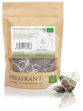 FRISAFRANO | Infuso Di Liquirizia E Menta Bio 30Ud | 60g | Digestivo | Tè naturale liquirizia | Radice di liquirizia alla menta | tè alla liquirizia | Direttamente dal Produttore | Tisane Liquirizia