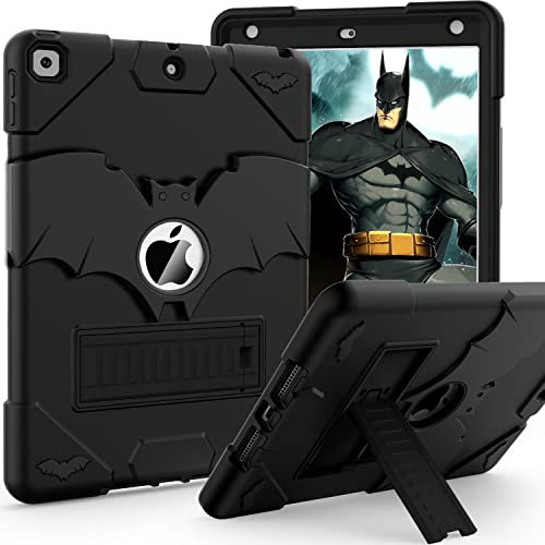 YIMIKOL Kids Case for iPad 9th Generation/iPad 8th Generation/iPad 7th Generation, iPad 10.2 inch Case 2021/2020/2019, Heavy Duty Shockproof Rugged Protective 10.2 Cover for Boys Girls (Black)