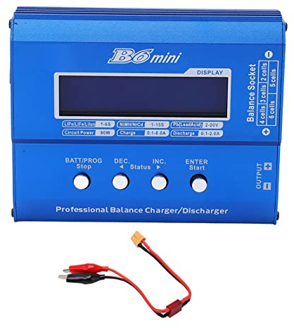 Uadme Chargeur Batterie Lipo, 80W 6A DC 11-18 V Chargeur de Batterie NiMH Chargeur Lipo Balance Numérique LCD avec Alimentation DC pour Batterie Li-ION Life NiCd NiMH LiPo