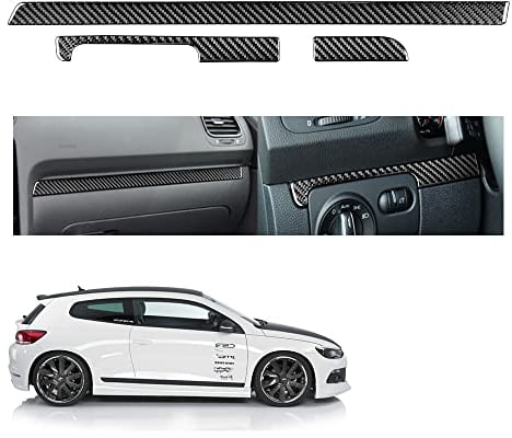 HIBEYO ABS Kohlefaser Auto Armaturenbrett Abdeckung Aufkleber Passt für VW Scirocco 2009-2016 Co-Pilotin Passagierverkleidung Dekoration Interieur Trim Verkleidung Rahmen Styling-Linkslenker geeignet