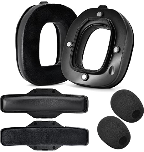 Yaowanguan Cuscinetti per le orecchie per ASTRO Gaming A40 TR Cuffie da gioco cablate Schiuma per microfono Fasce per capelli Imbottiture Copriorecchie Spessore aggiunto Sostituzione,Proteine+Velluto