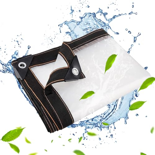 AllRight 3x2M Wasserdicht Transparent Plane,Abdeckplane,Klare Plane Gartenplane mit Ösen Dicke UV-beständige Reißfeste Plane für Camping Balkon Garten Pflanzen GewäChshaus Tierschuppendach