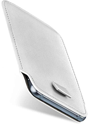 moex Slide Case für iPod Touch 4G Hülle zum Reinstecken Ultra Dünn, Holster Handytasche aus Vegan Leder, Premium Handyhülle 360 Grad Komplett-Schutz mit Auszug - Weiß