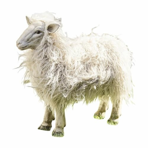 Loberon Deko-Schaf Justin, beige | gemütlicher & rustikaler Look, naturgetreue Nachbildung, Ostern, Osterfigur, Dekoration, Polyresin, Polyester
