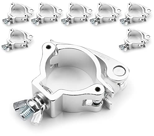 BeamZ BC50-50 Quick Release Half Coupler Lighting Truss Clamps Set (8 Pack), 100kg Load Aluminium Stage Light Truss Mount Clamps for 48-51mm Diameter Tubes