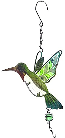 PHONME Windspiel, kreative Schmiedeeisen-Windspiele, Gartendekoration, Metall, Glas, Eisvogel, for Aufhängen, Windglocke, dekorativ for den Garten Garten Dekoration