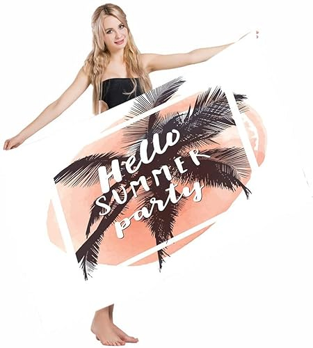 Badetücher Ibiza-Hallo-Sommerfest-Quadratrahmen-Palmen-Silhouette Strandtücher Perfekt Duschtuch Sandfreie Badelaken Für Outdoor Wandern Reisen 80x130 cm