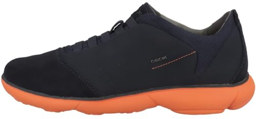 Geox Herren U Nebula B Sneaker, Navy/ORANGE, 43 EU