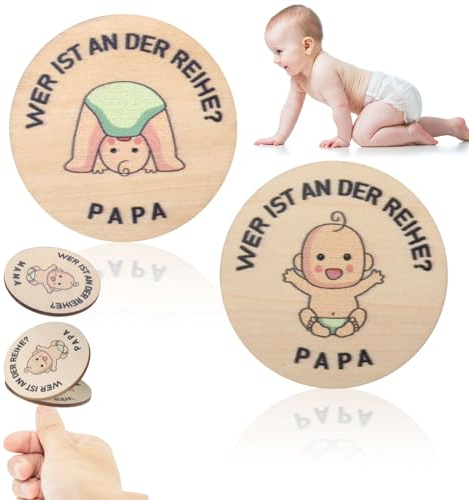 Geschenke Zur Geburt,Neue Papa Mama Geschenke Entscheidungsmünze,Schutzengel Entscheidungsmünze,Geschenkidee für Werdende Mütter, Taufgeschenke Jungen, Taufgeschenke für Mädchen (2pcs)