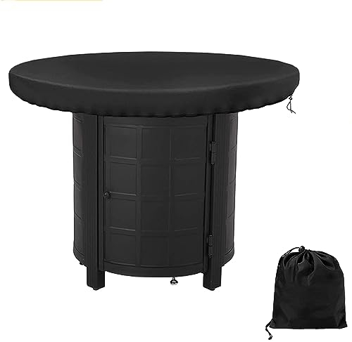 PEESHON Housse de Protection pour Plaque de Feu,étanche, Anti-UV 420d Housse de Protection Ronde,100cm Ronde Brasero pour Plaque de Feu Et Plaque de Barbecue, Noir(100cm)