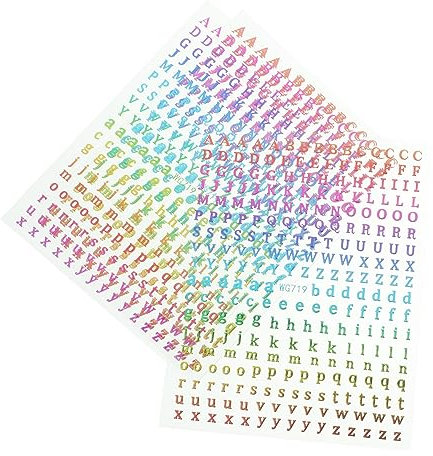 DECHOUS 4sheets English Alphabet Nail Art Stickers DIY Vinyl Letter Nail Decals Supplies