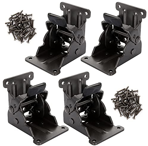 MUXHEL 4Pcs Charnières Autobloquantes, charnières de pieds de meubles pliables à 90 degrés, Pieds de table pliables, charnières pliantes, pour Table, Lit et Mobilier à Mécanisme