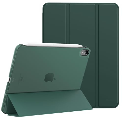 MoKo Custodia per iPad Air 11 Pollici (M3 2025 / M2 2024), Custodia iPad Air 5/4 Gen 2022/2020 10,9, Cover Sottile con Guscio Posteriore in PC Trasparente, Supporta Touch ID, Verde Notte