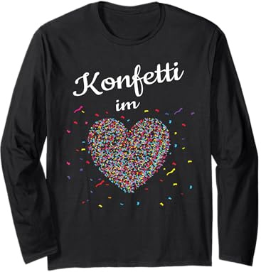 Konfetti im Herzen Fasching Karneval Konfetti Kostüm Outfit Langarmshirt