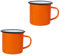 ZYBSLCSY Retro Enamel Mug Set of 2 4 6, Enamel Drinking Tin Mugs Cups, Fine Enamel Coffee Tea Mug (Orange,2 pieces)