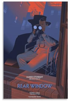 PURRCOCO Filmposter aus den 1950er-Jahren, Mystery-Thriller-Filme, Heckscheibe, Wandkunst, Bild, Malerei, Poster, Kunstwerke, Raumdekoration, 40 x 60 cm