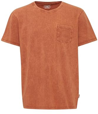 Blend Herren T-Shirt Shirt mit Rundhals Brusttasche Label-Details 100% Baumwolle Regular fit, Größe:XXL, Farbe:Sequoia (191333)