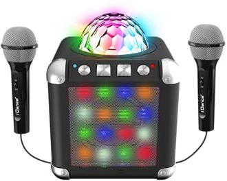 Cefa Toys-Karaoke con Amplificador, Disco ball, 2 Micrófonos, Altavoz Inalámbrico, Efectos de Luces y Sonidos, Compatible con Youtube, Spotify y Apps de Karaoke