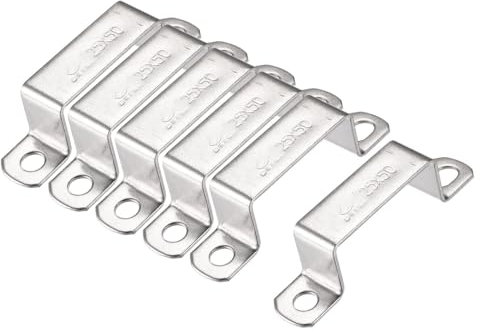 MACHSWON 23 x 51.5mm U Shaped Strut Connector Bracket 304 Stainless Steel Square Pipe Clamp for Door Closed Bar Holder 6pcs