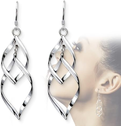 1 Paar Damen-Ohrhänger Sterling-Silber 925 lang Quast,Ohrhänger 925 Sterling Silber Damen Ohrschmuck, Silber Hängende Ohrringe für Damen Geschenke Frauen Schmuck