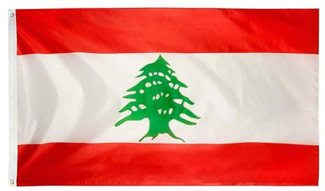 KOBONA 3x5FT Drapeaux des Pays du Monde Libanais Polyester Grand Drapeau Libanais du Liban 90x150 cm Drapeau Libanais créatif Drapeau Suspendu intérieur extérieur