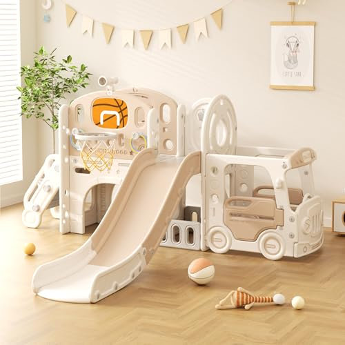 Lnhcrbs Toboggan Exterieur Enfant,Toboggan Enfant Est Adaptée à Une Utilisation en Extérieur et en Intérieur,Est avec des Jumelles, est Fabriqué en Polyéthylène Haute Densité