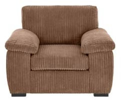 Capri Jumbo Cord Fabric Sofa, Removable Seat Cushions, Plush Comfort (Coffee, Armchair)