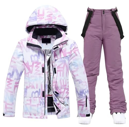 AYWTIUN Skianzug Damen Frauen Ski Anzug Winter Winddicht wasserdichte Snowboard Jacke Hosen Schnee Walking Kleidung Weibliche Schneeanzug(5,L)