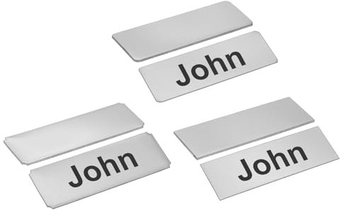 PATIKIL 3x1 Stainless Steel Laser Engraved Mount Metal Name Plate, 9 Pack Self Adhesive Sign Personalized Custom Blank Plate for DIY Laser Printing, Round/Square/Notched Corner Black