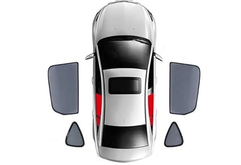 DZSQWETYU Parasol Coche para Seat para Ateca 2016-2024 Parasol Magnético para Coche, Parabrisas Delantero, Cortina, Parasol para Ventana Trasera Lateral para Bebé Parasol(4pcs Rear Trian)