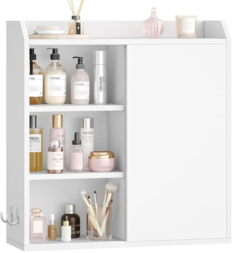 Hzuaneri Mueble de Baño Mural, con Estantes Ajustables, 20 x 60 x 60 cm
