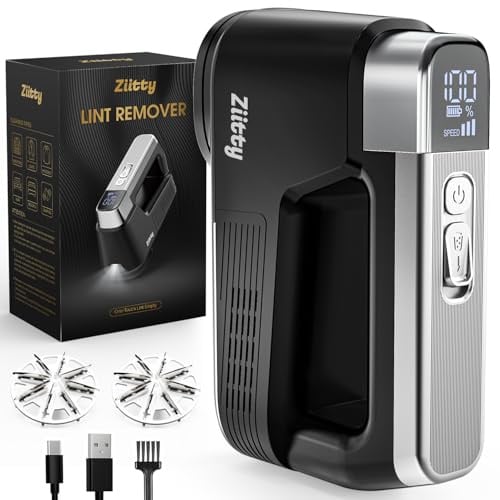 Ziitty Quitapelusas Electrico Quita Pelusas Ropa - El Modelo Estrella, Vaciado de Pelusas con un Solo Toque, 8 Cuchillas eficientes, luz LED, 3 velocidades, Anti-Pelusas Recargable para Ropa y hogar