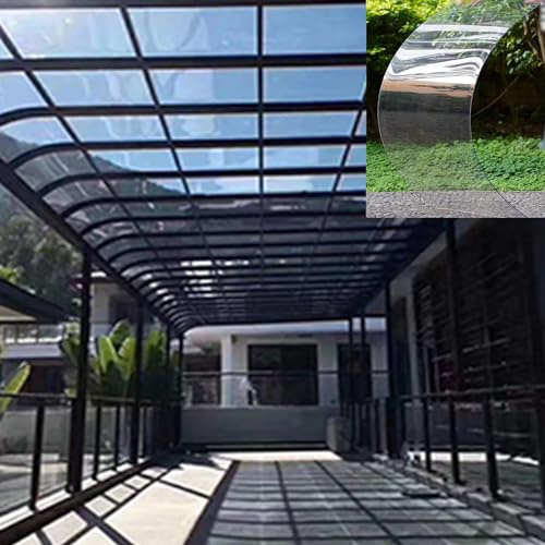 Polycarbonate Carport Rain Shelter Panels - 2mm Thick Outdoor Sunshade Canopy -UV-Resistant Roofing for Terrace & Garden - Weatherproof Covering Solution