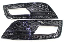 Garvee 1 Paar Nebelscheinwerfer-Gitter Für Audi A4 B8.5 (2013-2015), ABS Nebelscheinwerfer-Kappe Schwarz, Außenanhänger Auto-Zubehör